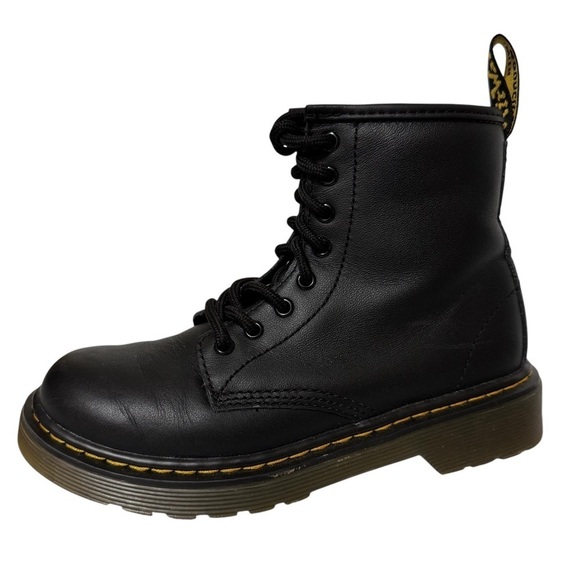 Dr. Martens Junior 1460 Softy T Black Leather Lace Up Boots Unisex Size 1 - Picture 11 of 12